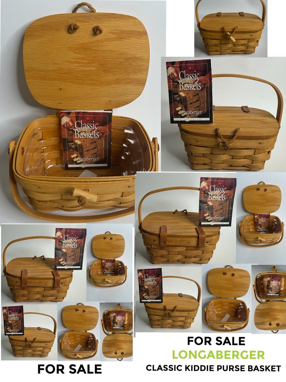 Longaberger Natural Honey Wood Kiddie Purse Basket